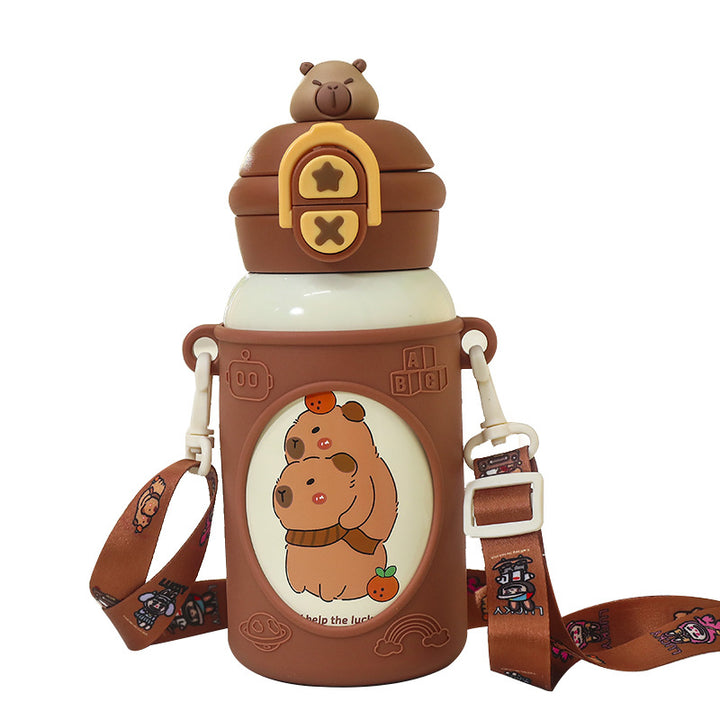 Women's insulated children's water bottle with ergonomic carrying system and fun animal design Stornfield