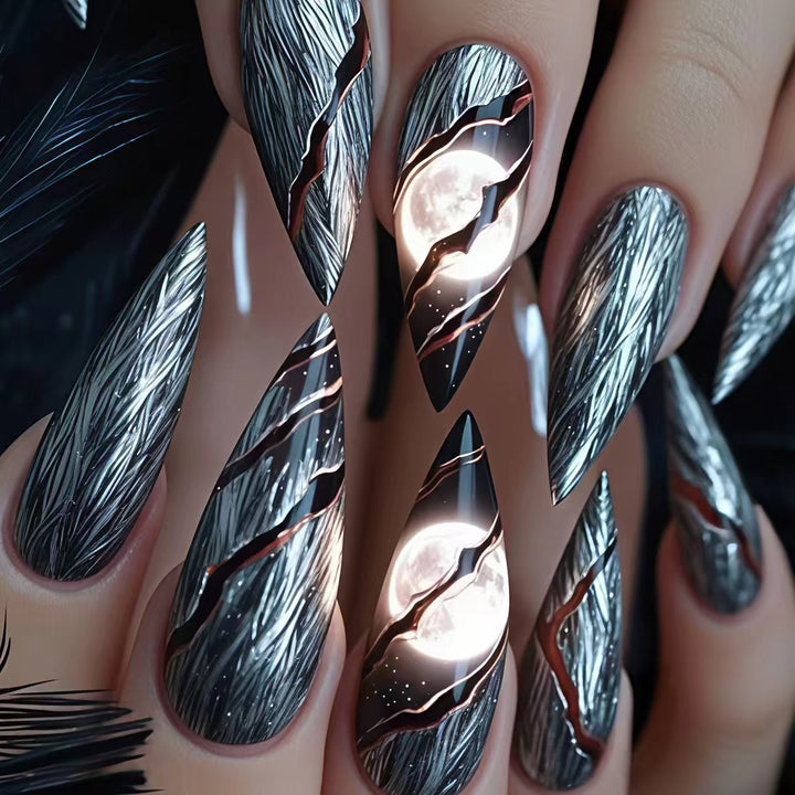 Artificial Nails in Futuristic Moon Design Stornfield