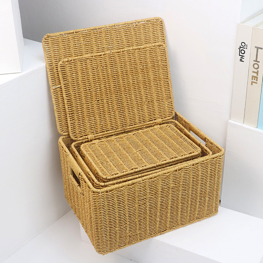 Practical storage basket with lid Stornfield