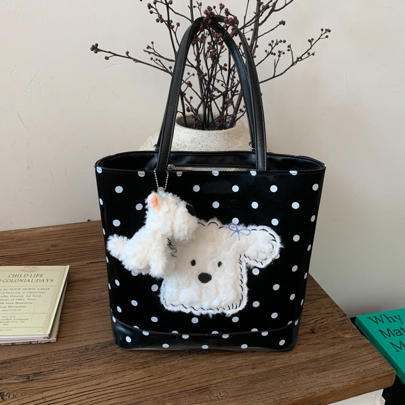 Plush shoulder bag with playful dog motif Stornfield
