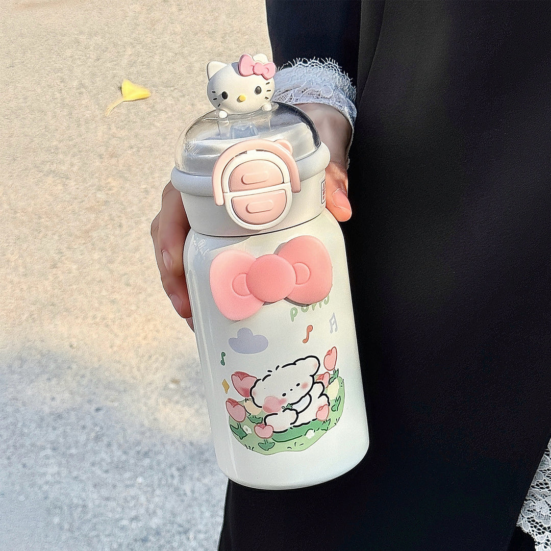 Women's creative water bottle with interactive lid and cute Stornfield design