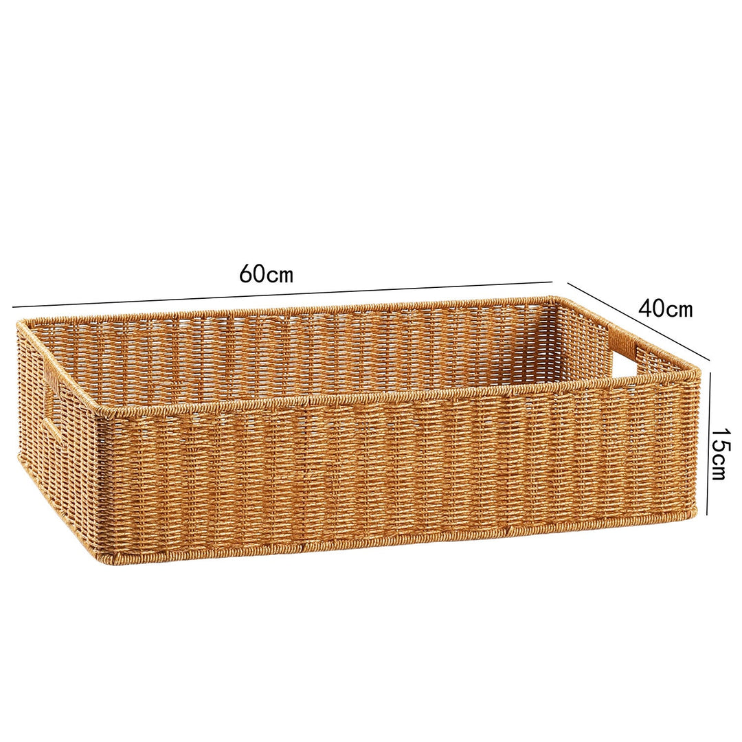 Handwoven Rectangular Storage Basket with Cut-Out Handles Stornfield