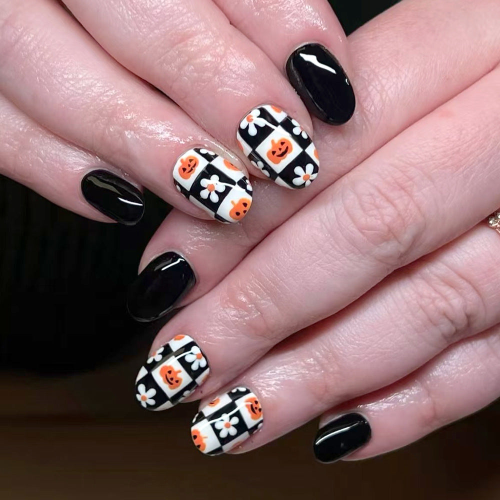 Festive Halloween-Themed Press-On Nail Art Set Stornfield