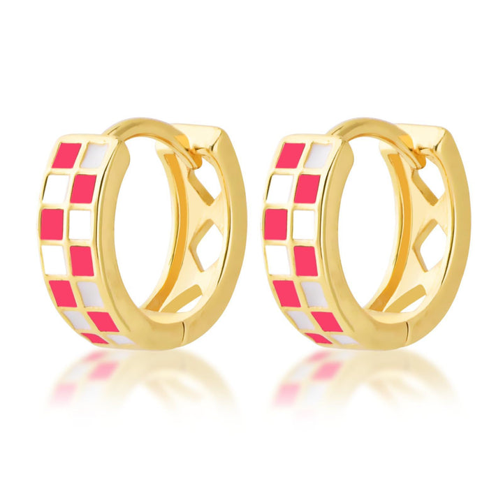 Modern Geometric Enamel Hoop Earrings Stornfield