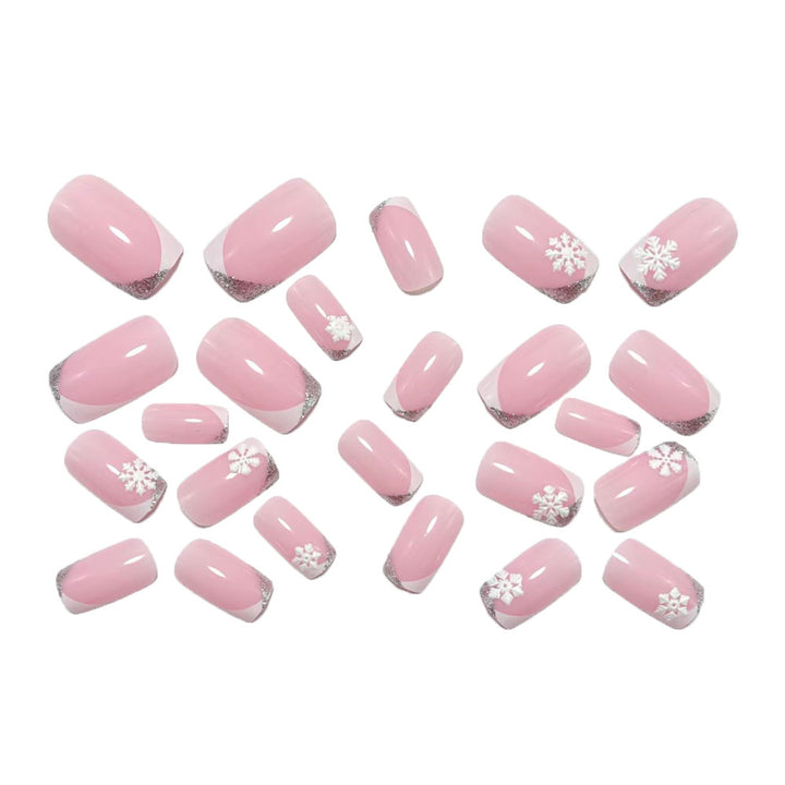 Artificial nails with glamorous snowflake design Stornfield