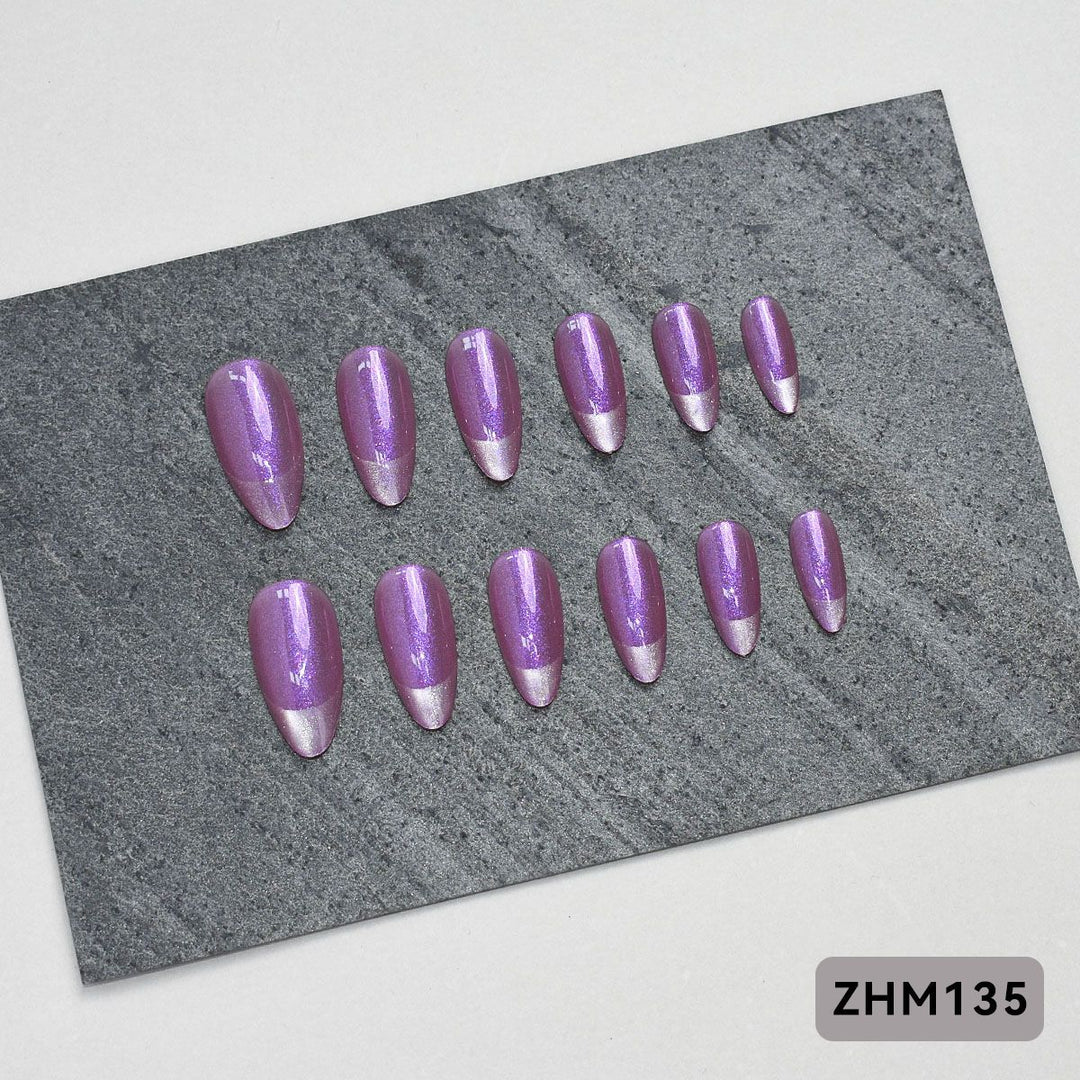 Artistic Press-On Nail Set with Cherry Blossom Design Stornfield