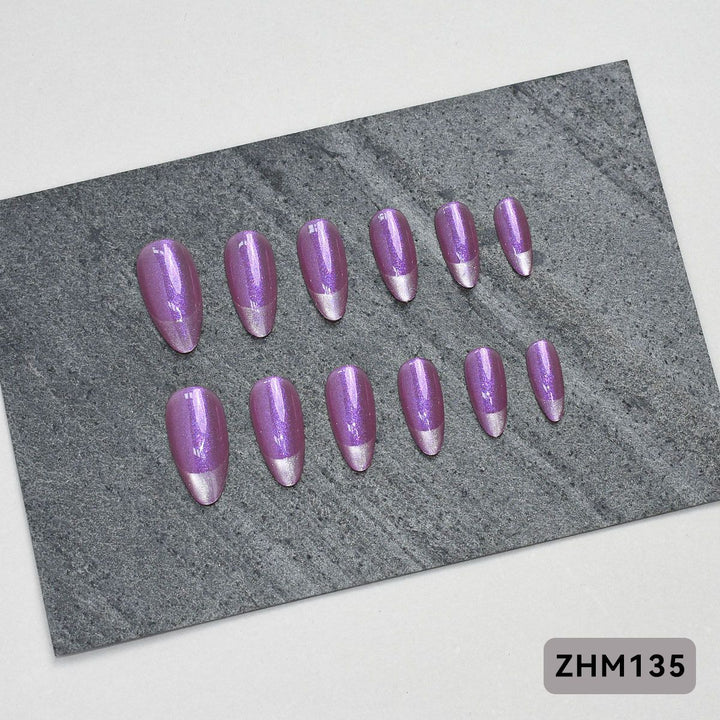 Artistic Press-On Nail Set with Cherry Blossom Design Stornfield