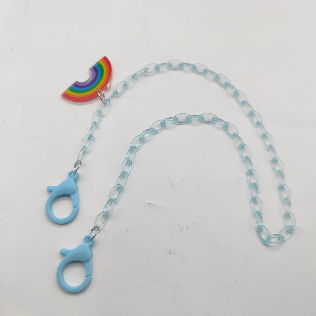 Glasses strap made of transparent resin with rainbow pendant Stornfield