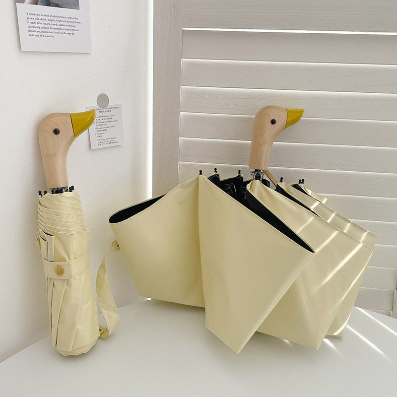 Women's Folding Umbrella with Unique Duck Handle Stornfield