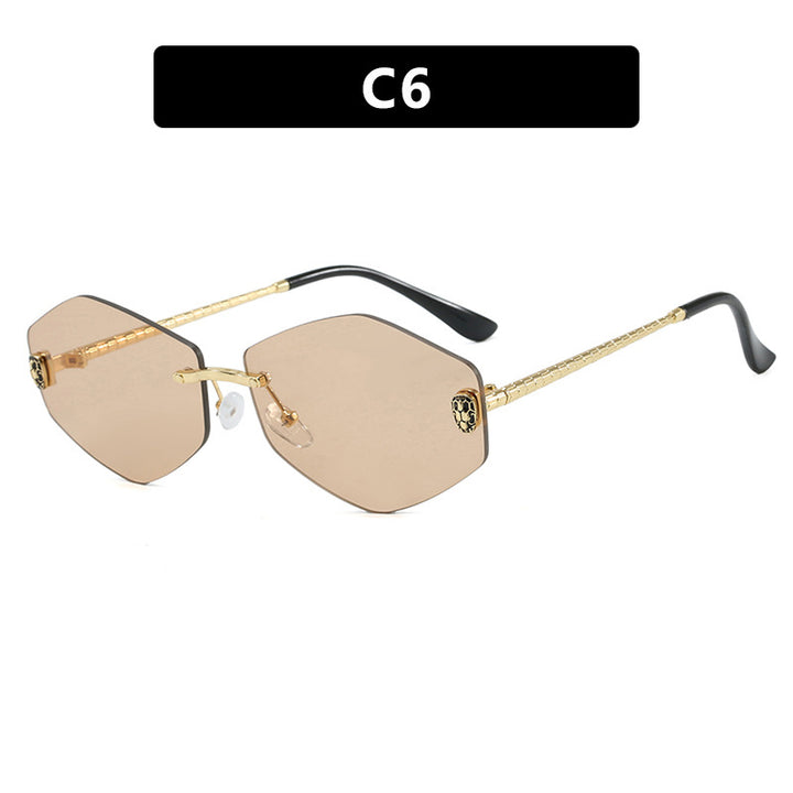 Women's geometric sunglasses in modern design with elegant metal frame Stornfield