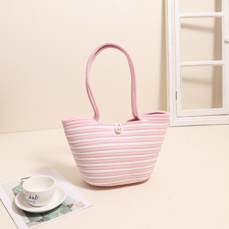 Trendy Basket Bag with Stylish Striped Pattern Stornfield