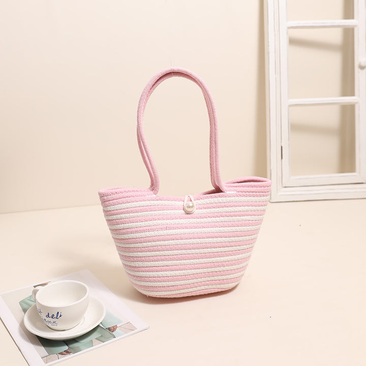 Trendy Basket Bag with Stylish Striped Pattern Stornfield