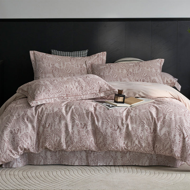 Luxury Cotton Sateen Geometric Duvet Cover Set with Pillowcases
