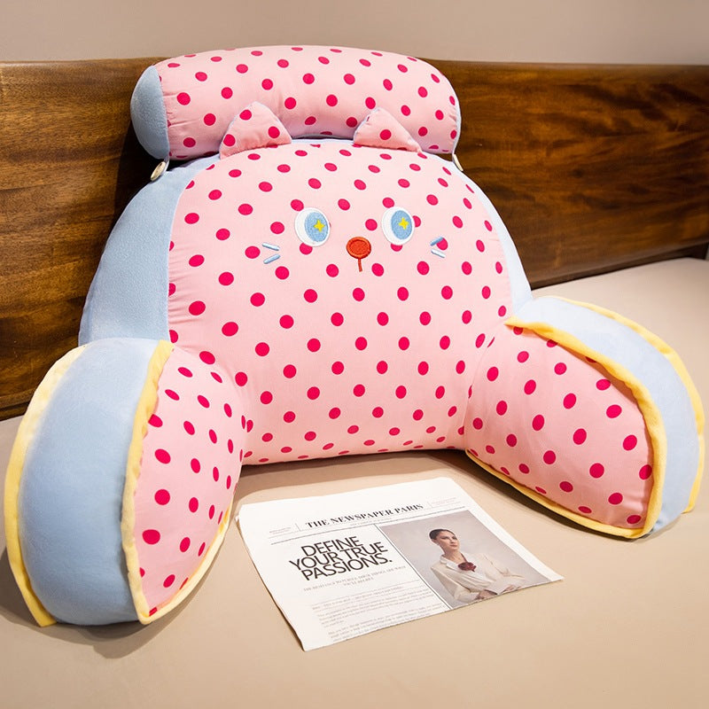 Plush back support cushion with cat design Stornfield
