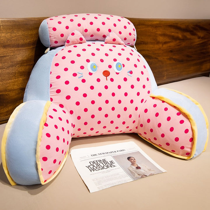 Plush back support cushion with cat design Stornfield