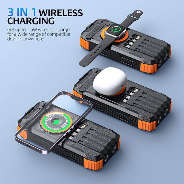 Outdoor Powerbank with solar charging function and integrated LED lamp Stornfield
