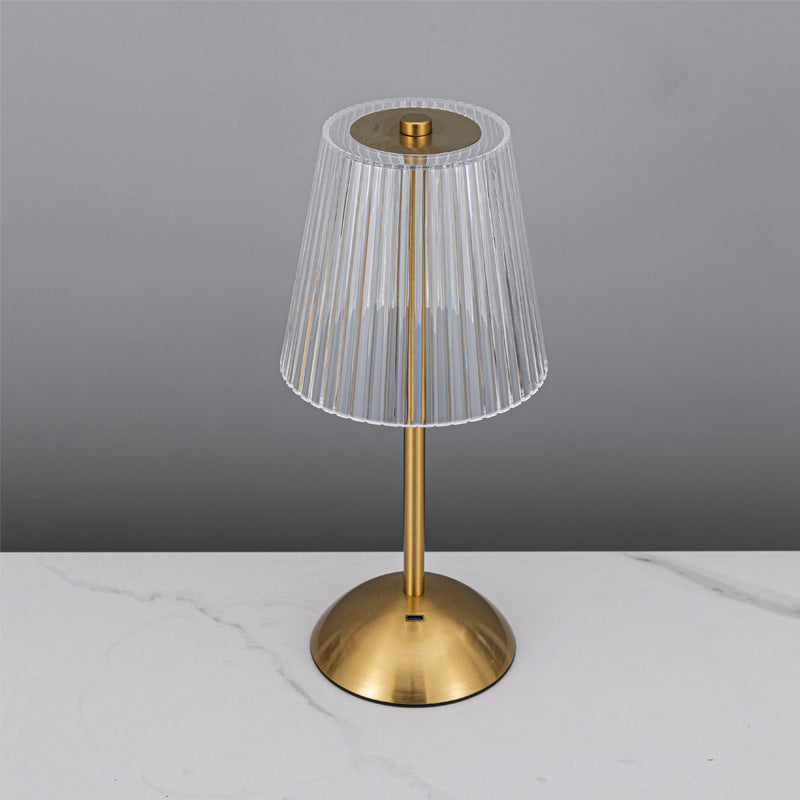 Crystal-Accented Modern Table Lamp