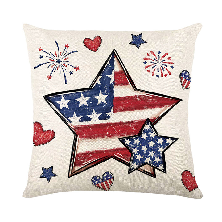 Patriotic Decorative Throw Pillow with Script Home of the Free