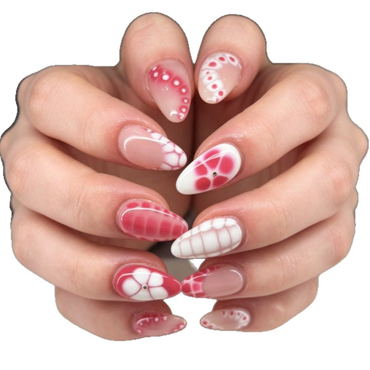 Creative Press-On Nail Art Set with Abstract Patterns Stornfield