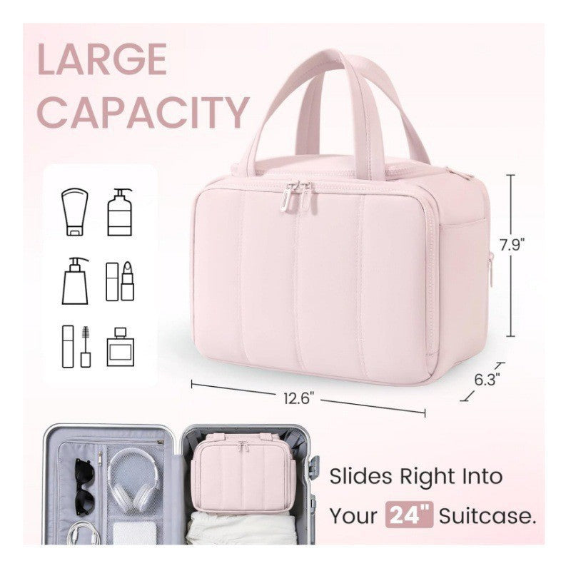 Cosmetic transport bag made of durable material with removable dividers Stornfield