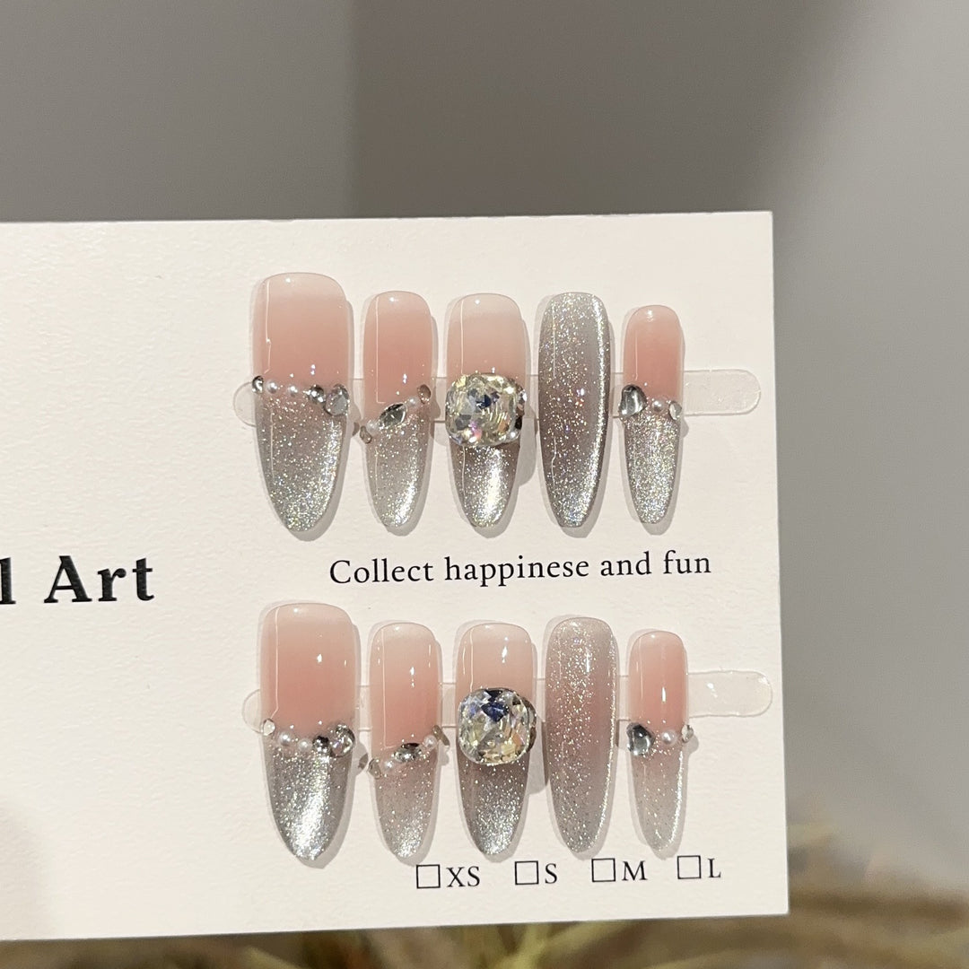 Elegant Glittering Press-On Nail Set