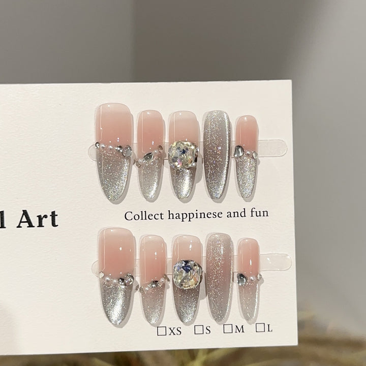 Elegant Glittering Press-On Nail Set