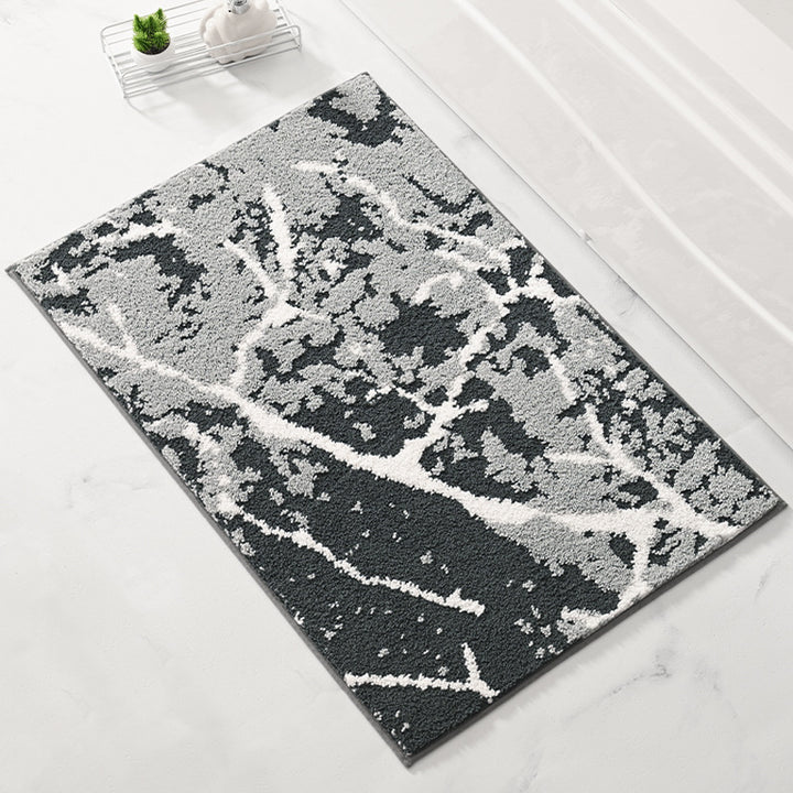 Plush Swirl Design Bath Rug