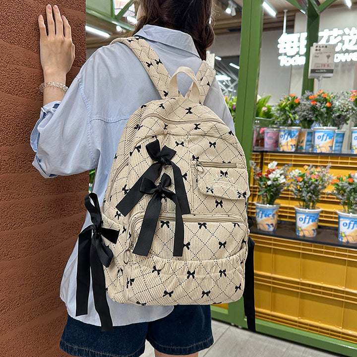Quilted Bow-Embellished Backpack Stornfield