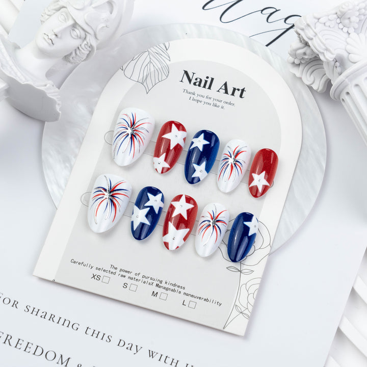 Thematic Patriotic Press-On Nail Set