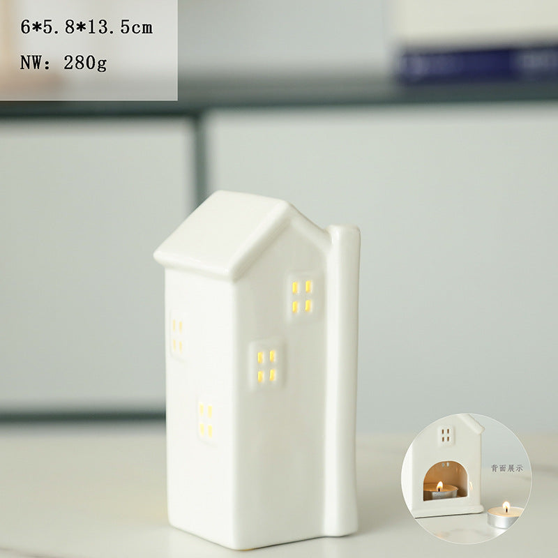 Ceramic House-Shaped Tea Light Holder Stornfeild