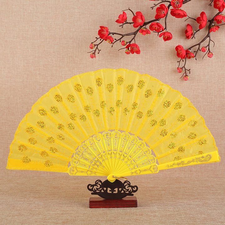 Women's folding fan with artistic decorations Stornfield