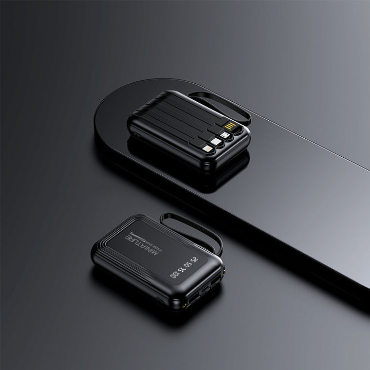 Practical power bank with wireless fast charging function and integrated cable system Stornfield