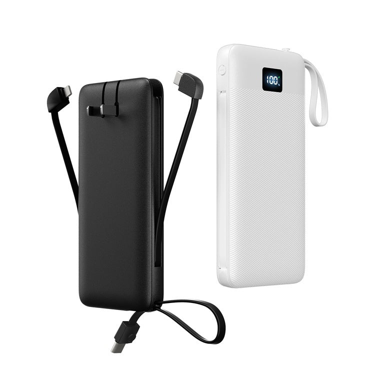Slim High-capacity portable power bank with integrated charging cables and digital LED display Stornfield