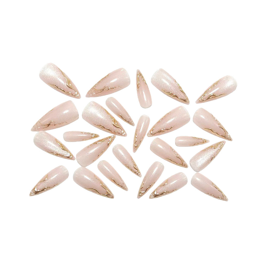 Artificial nails in an elegant style with gold accents Stornfield