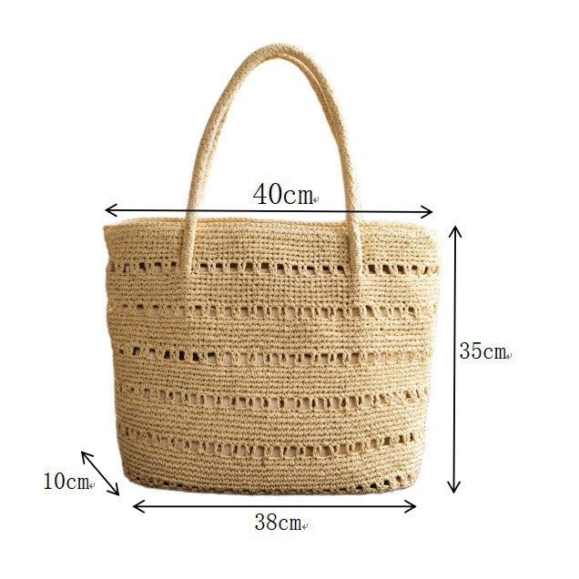 Handcrafted beach bag with open woven pattern Stornfield