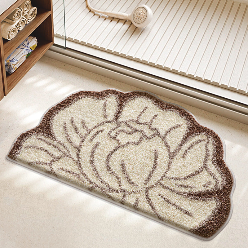 Floral Patterned Bathroom Rug