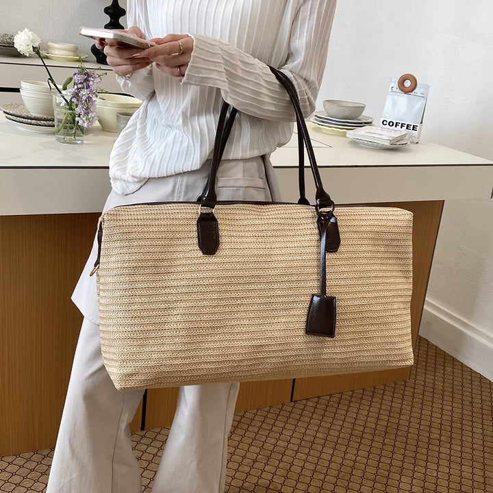Spacious Woven Weekend Travel Tote Stornfield