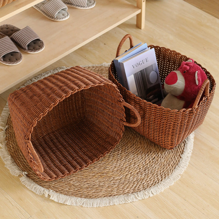Handwoven Versatile Storage Basket with Ergonomic Handles Stornfield