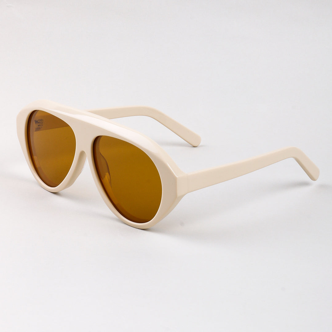 Women's Statement Sunglasses with Wide Frame and Green Lenses Stornfield