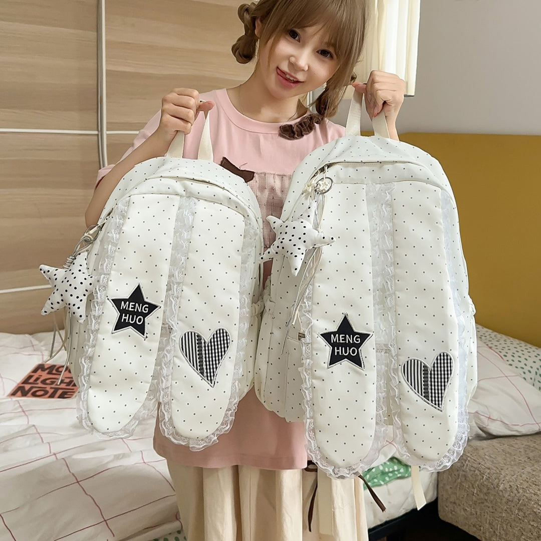 Cute Bunny-Ear Design Embellished Backpack Stornfield