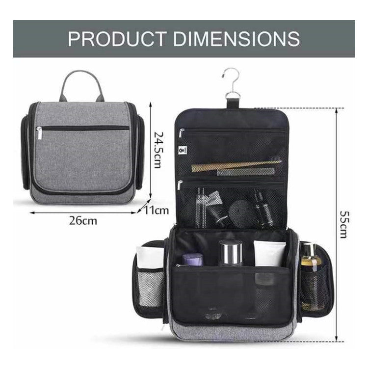 Elegant cosmetic bag with hanging hook and versatile compartments Stornfield