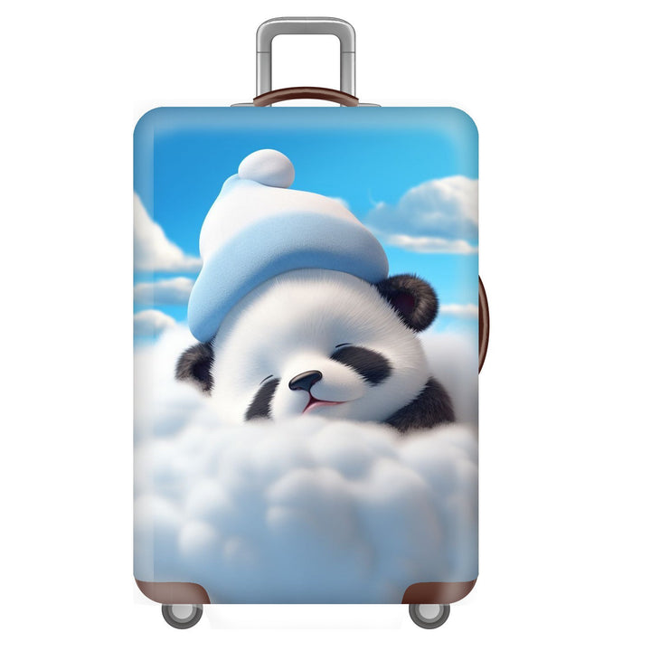Unisex non-elastic suitcase cover for hard shell trolley with cute panda design, stretch protective cover with handle and wheel openings Stornfield