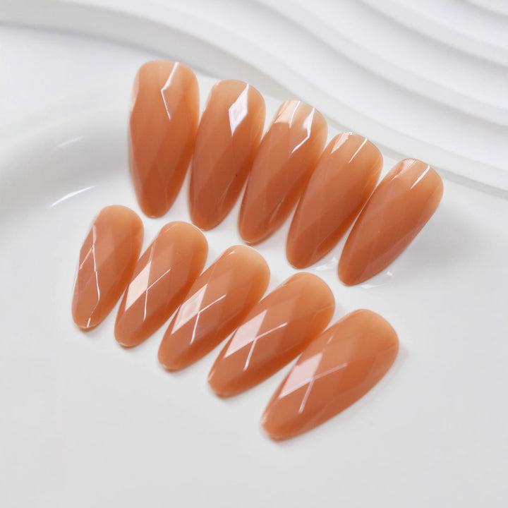 Premium Glossy Diamond-Shaped Press-On Nails Stornfield