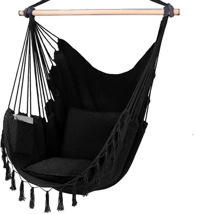 Hanging chair with pocket and cushion Stornfield