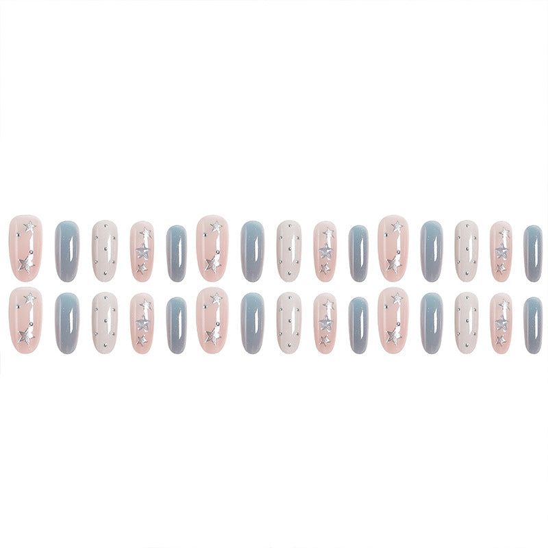 Acrylic nail set with sparkling star designs Stornfield