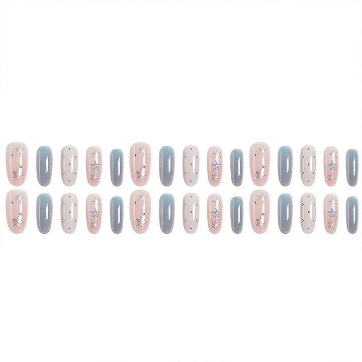 Acrylic nail set with sparkling star designs Stornfield