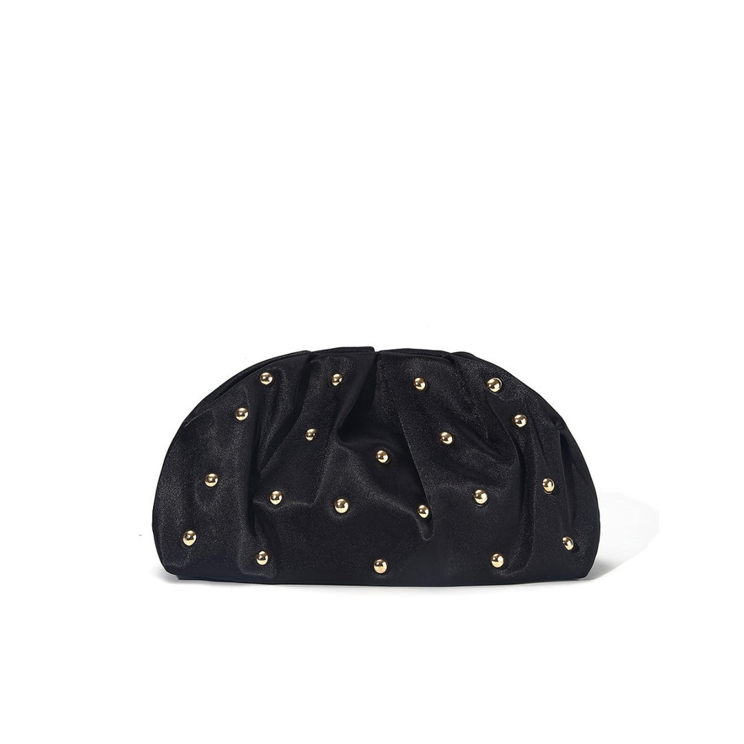 Textured Evening Clutch with Gold Accents