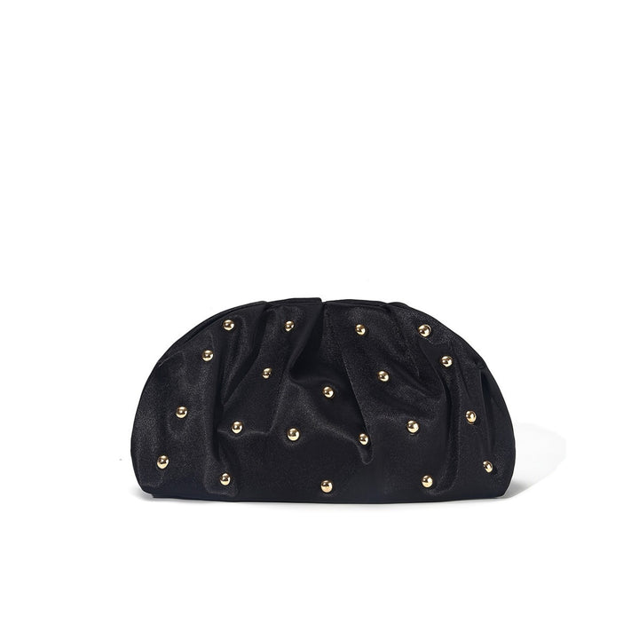 Textured Evening Clutch with Gold Accents
