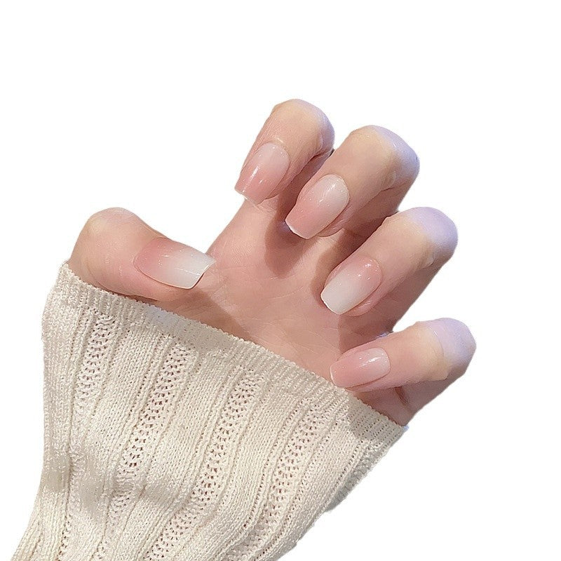 Glossy Press-On Nail Set with Elegant French Tips Stornfield