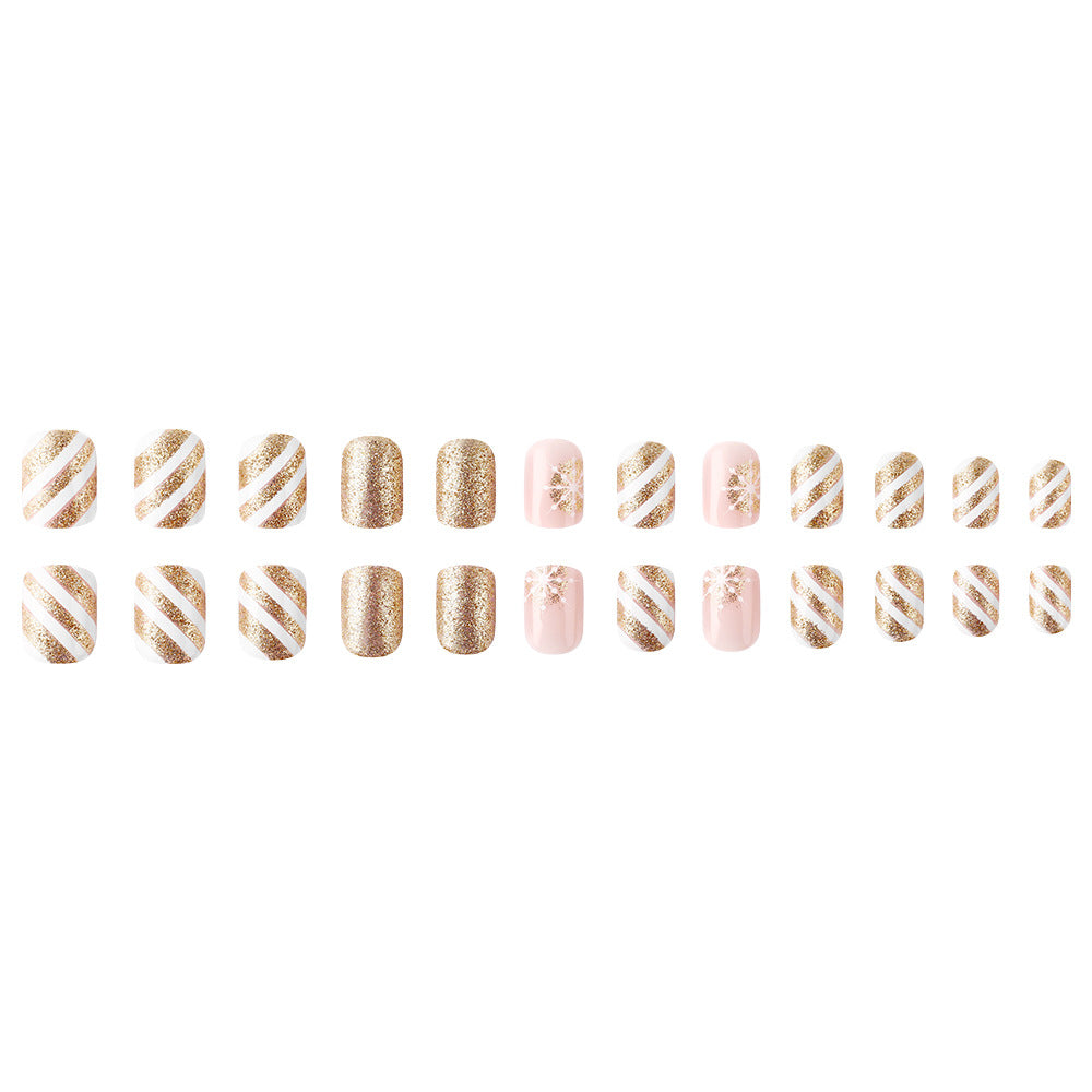 Holiday-Themed Glitter Gel Nail Art Stornfield
